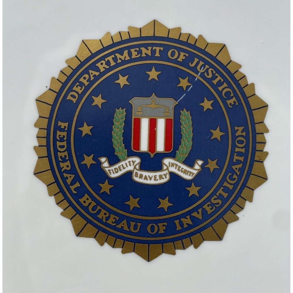 12" Vintage Lenox Decor Porcelain Charger DOJ FBI Justice Bureau Investigation